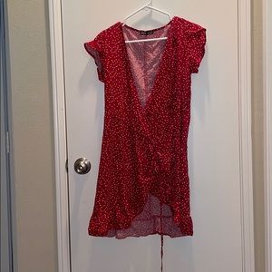 Women’s red and white dress